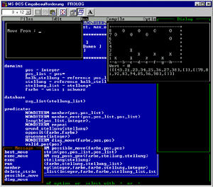 A sample Turbo Prolog DOS window